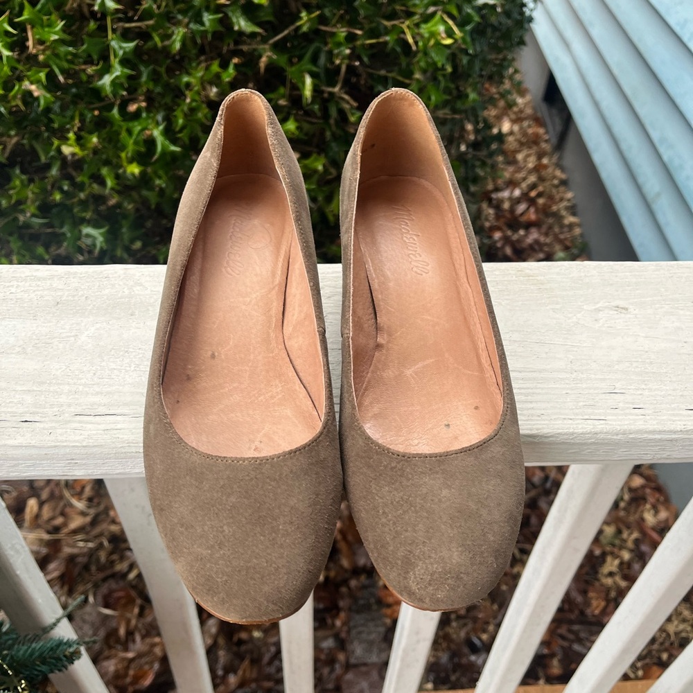 Madewell Low Heel Ella Pumps Shoes Mink Suede Size 7 - Picture 2 of 8